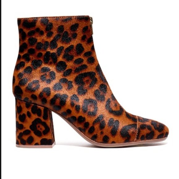 MADEWELL The Amalia Zip Boots in Leopard Calf Hair New With Tags - Picture 4 of 11